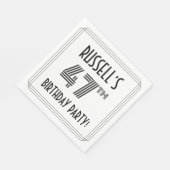 アールデコインスパイア47thバースデーパーティー名前をカスタムする スタンダードランチョンナプキン (角)