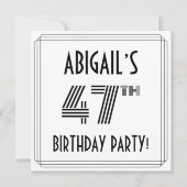 アールデコインスパイア47thバースデーパーティー名前をカスタムする 招待状 (正面)