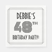 アールデコインスパイア48th Birthday Party,名前をカスタムする スタンダードランチョンナプキン (正面)