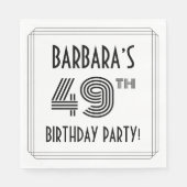 アールデコインスパイア49thバースデーパーティー名前をカスタムする スタンダードランチョンナプキン (正面)