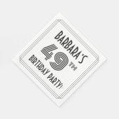 アールデコインスパイア49thバースデーパーティー名前をカスタムする スタンダードランチョンナプキン (角)