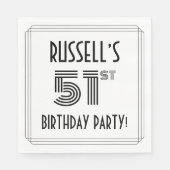 アールデコインスパイア51歳誕生日パーティー名前をカスタムする スタンダードランチョンナプキン (正面)
