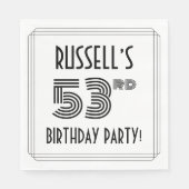 アールデコインスパイア53歳の誕生日パーティー、名前をカスタムする スタンダードランチョンナプキン (正面)