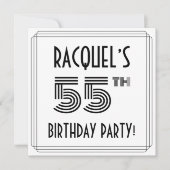アールデコインスパイア55歳生誕生会名前をカスタムする 招待状 (正面)