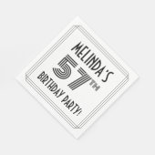 アールデコインスパイア57thバースデーパーティー名前をカスタムする スタンダードランチョンナプキン (角)