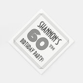 アールデコインスパイア60歳誕生日パーティー名前をカスタムする スタンダードランチョンナプキン (角)