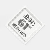 アールデコインスパイア61歳誕生日パーティー名前をカスタムする スタンダードランチョンナプキン (角)