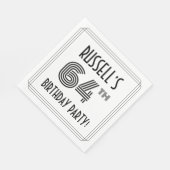 アールデコインスパイア64thバースデーパーティー名前をカスタムする スタンダードランチョンナプキン (角)