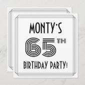 アールデコインスパイア65th Birthday Party,名前をカスタムする 招待状 (正面/裏面)