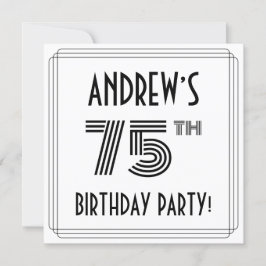アールデコインスパイア75th Birthday Party,名前をカスタムする 招待状
