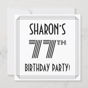 アールデコインスパイア77th Birthday Party,名前をカスタムする 招待状