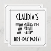 アールデコインスパイア79th Birthday Party,名前をカスタムする 招待状 (正面/裏面)