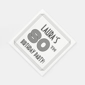 アールデコインスパイア80thバースデーパーティー名前をカスタムする スタンダードランチョンナプキン (角)