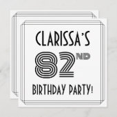 アールデコインスパイア82歳の誕生日パーティ名前をカスタムする 招待状 (正面/裏面)