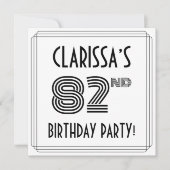 アールデコインスパイア82歳の誕生日パーティ名前をカスタムする 招待状 (正面)