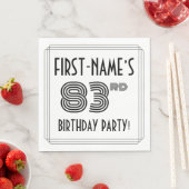 アールデコインスパイア83歳誕生日パーティー、名前をカスタムする スタンダードランチョンナプキン (インサイチュ)