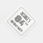 アールデコインスパイア84thバースデーパーティー名前をカスタムする スタンダードランチョンナプキン (角)