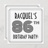 アールデコインスパイア86th Birthday Party,名前をカスタムする 招待状 (正面/裏面)