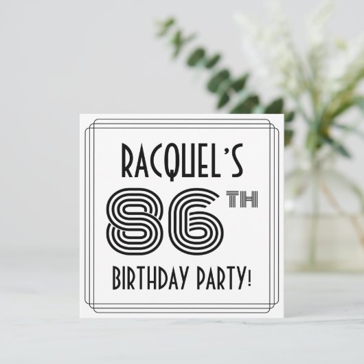 アールデコインスパイア86th Birthday Party,名前をカスタムする 招待状 (スタンド正面)