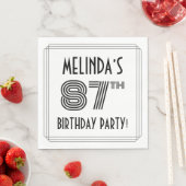 アールデコインスパイア87th Birthday Party,名前をカスタムする スタンダードランチョンナプキン (インサイチュ)