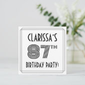 アールデコインスパイア87th Birthday Party,名前をカスタムする 招待状 (スタンド正面)
