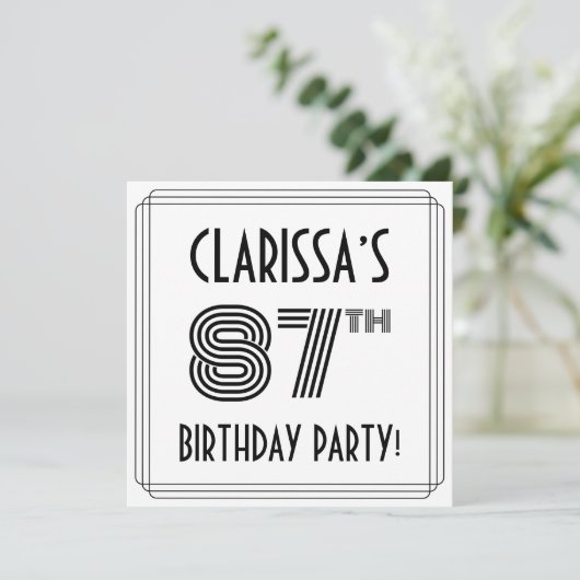 アールデコインスパイア87th Birthday Party,名前をカスタムする 招待状 (スタンド正面)