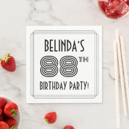 アールデコインスパイア88th Birthday Party,名前をカスタムする スタンダードランチョンナプキン