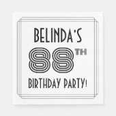 アールデコインスパイア88th Birthday Party,名前をカスタムする スタンダードランチョンナプキン (正面)