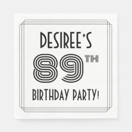 アールデコインスパイア89thバースデーパーティー名前をカスタムする スタンダードランチョンナプキン