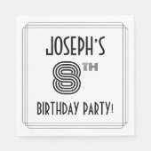 アールデコインスパイア8th Birthday Party,名前をカスタムする スタンダードランチョンナプキン (正面)