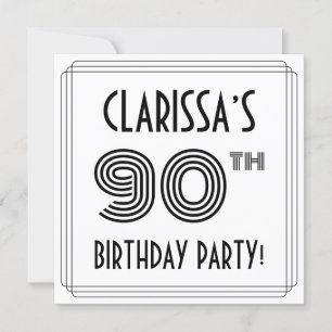 アールデコインスパイア90thバースデーパーティー名前をカスタムする 招待状