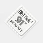 アールデコインスパイア91歳誕生日パーティー名前をカスタムする スタンダードランチョンナプキン (角)