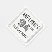 アールデコインスパイア94thバースデーパーティー名前をカスタムする スタンダードランチョンナプキン (角)