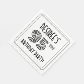 アールデコインスパイア95thバースデーパーティー名前をカスタムする スタンダードランチョンナプキン (角)