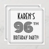 アールデコインスパイア96th Birthday Party,名前をカスタムする 招待状 (正面/裏面)