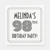 アールデコインスパイア98th Birthday Party,名前をカスタムする スタンダードランチョンナプキン (正面)