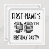 アールデコインスパイア98th Birthday Party,名前をカスタムする 招待状 (正面/裏面)