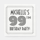 アールデコインスパイア99th Birthday Party,名前をカスタムする スタンダードランチョンナプキン (正面)