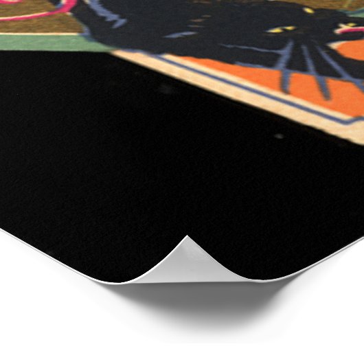 アールデコウィッチハロウィーンのカボチャのちょうちんカボチャ ポスター (角)