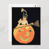 アールデコウィッチハロウィーンのカボチャのちょうちんパンプキンブロム ポストカード (正面/裏面)
