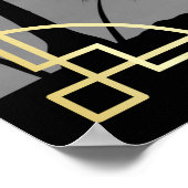 アールデコウェディングレセプションウェルカムサインあなたの写真 ポスター (角)