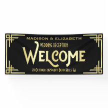 アールデコウェディングレセプションウェルカム金ゴールドブラック