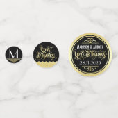 アールデコウェディングレセプションディナーパーティー金ゴールドブラック コンフェッティ (正面)