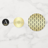 アールデコウェディングレセプションディナーパーティー金ゴールドブラック コンフェッティ (裏面)