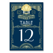 アールデコウェディングレセプションディナーパーティー金ゴールドブルー テーブルナンバー (裏面)