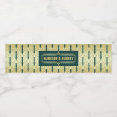 アールデコウェディングレセプションディナーパーティー金ゴールド緑 ペットボトルラベル (シングルラベル)