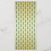 アールデコウェディングレセプションディナーパーティー金ゴールド緑 メニュー (裏面)