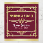 アールデコウェディングレセプションディナー金ゴールドブルゴーニュ ワインラベル (シングルラベル)