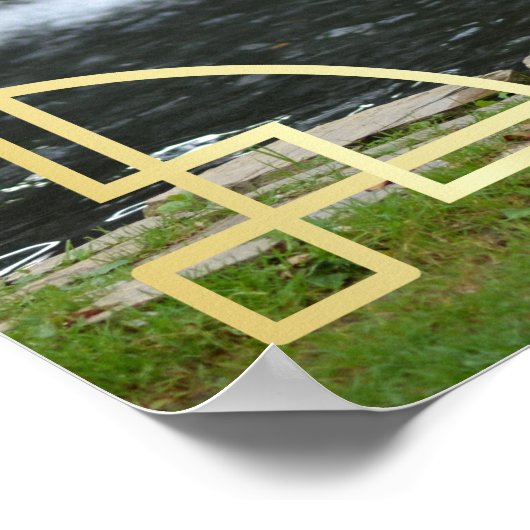 アールデコウェディングレセプションフォトウェルカムサイン ポスター (角)