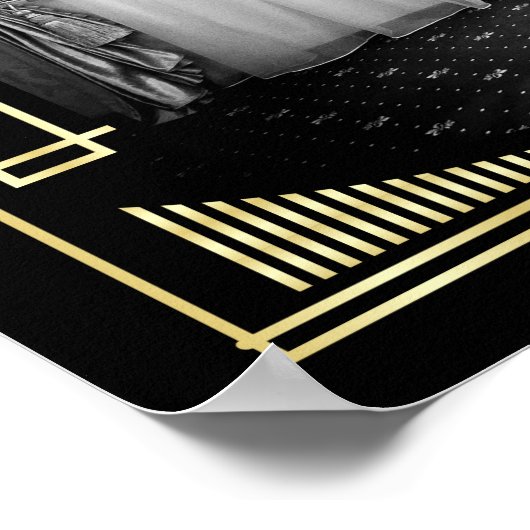 アールデコウェディングレセプションフォトウェルカムサイン ポスター (角)